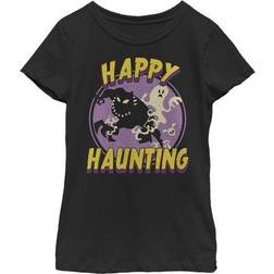 Marvel Girl Black Panther Happy Haunting Graphic Tee Black