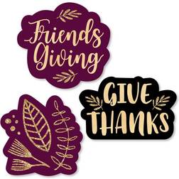 Big Dot of Happiness Elegant Thankful for Friends Shaped Friendsgiving Thanksgiving Party Cut-Outs 24 Count