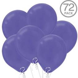 Amscan Solid Color Packaged Latex Balloons 12" New Purple 4/Pack 72 Per Pack