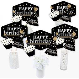 Big Dot of Happiness Adult happy birthday gold centerpiece sticks table toppers set 15