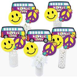 Big Dot of Happiness 60's 1960s groovy party centerpiece sticks table toppers set 15