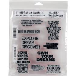 Tim holtz cling stamps 7"x8.5"-life quotes -cms-227