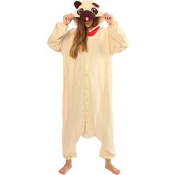 Sazac Full Pug Kigurumi Adult Costume Brown/Yellow