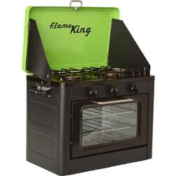 Flame King YSNHT-300 Portable Outdoor Propane Oven Stove Combo for Camping, RV, Tailgating, Trailer, Green/Black