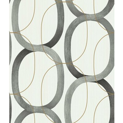 York Wallcoverings os4213 interlock wallpaper black gold