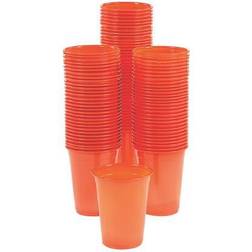 Fun Express Bulk Orange Plastic Cups Party Supplies Party 100 Pieces