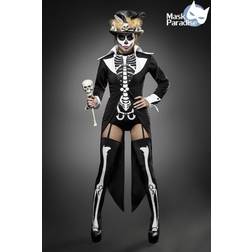 Voodoo Mask Paradise Halloween Damkostym Voodoo prästinna från PES färgen svart-vit, XS, 80079-010-029