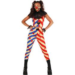 Smiffys Malicious Clown Women's Costume Blue Yellow Red L