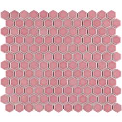 Merola Tile Tribeca 1" Hex Glossy Blush Mosaic Tile