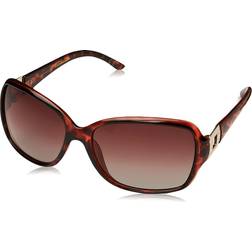 Grant Women Poppet Polarized Rectangular Tortoise/Brown 61.2