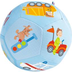 Haba 302482 – Babyboll fordonsvärld, mjuk lekboll med fordonsmotiv, babyleksak från 6 månader
