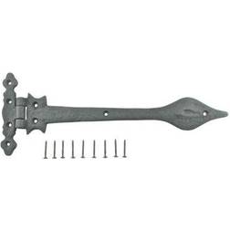 Renovators Supply Black Iron Strap Hinge 11-1/4 Spear Tip Flush Mount Heavy Duty Strap Gate w/Hardware