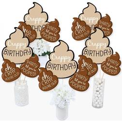 Big Dot of Happiness crap, you're old poop birthday centerpiece sticks table toppers-set 15