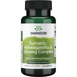 Swanson Gurkemeje Ashwagandha & Ginseng-kompleks 60 Kapsler