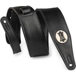 Levy's Leathers Unisex-Erwachsene 6,3 cm schwarzer, gepolsterter Gurt aus veganem mit Hanf-Logo verstellbar von 121,9 cm bis 139,7 cm Gitarrengurt, Standard