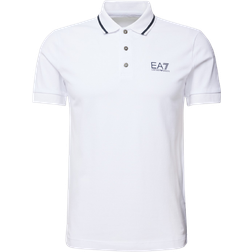 EA7 Men's Logo Polo Shirt - White