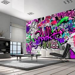 Artgeist Fototapet Purple Graffiti 250 x 175 cm