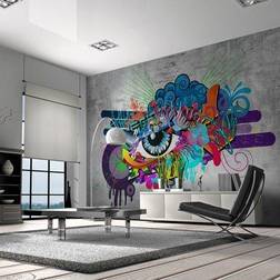 Artgeist Selvklæbende fototapet Graffiti eye 196 x 140 cm