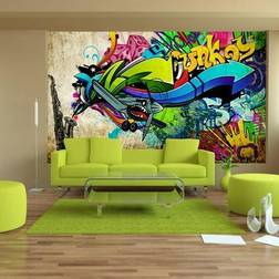 Artgeist Selvklæbende fototapet Funky graffiti 245 x 175 cm