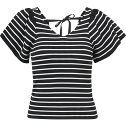 Only Leelo Stripe Top - Schwarz