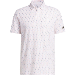 Adidas Men's Go-To Print Golf Polo Shirt - Coral Fusion