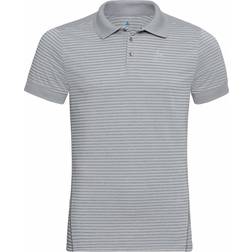 Odlo Men's Nikko Dry Polo Shirt - Concrete Grey/Silver Grey/Stripes