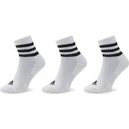 adidas Strumpor 3-stripes Cushioned Sportswear Mid-cut 3-pack Vit/svart Vit