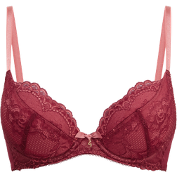 Gossard Superboost Lace Non Padded Plunge Bra - Cranberry/Raspberry Sorbet