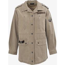 IKKS Cotton Belted Utility Jacket, Mid-Length