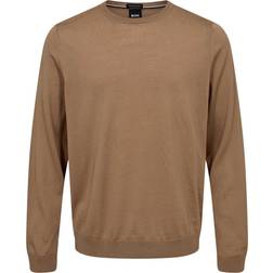 HUGO BOSS Slim-Fit Wool Jumper - Medium Beige