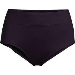 Lands' End Women's Tummy Control High Waisted Bikini Swim Bottoms Blackberry Blackberry