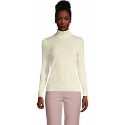 Lands' End Lands' End Womens Cashmere Turtleneck Sweater Fresh Ivory Regular