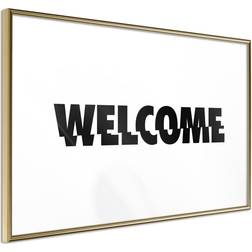 Artgeist Inramad Tavla Welcome - 60x40 Guldram Poster