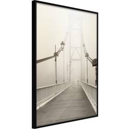 Artgeist Inramad Bridge Disappearing into Fog Poster