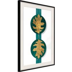 Artgeist Inramad Tavla Gilded Oak Leaves - 30x45 Poster