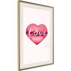 Artgeist Inramad Kiss of Love 20x30 Guldram Poster