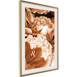 Artgeist Inramad Tavla Peonies Sepia 30x45 Poster