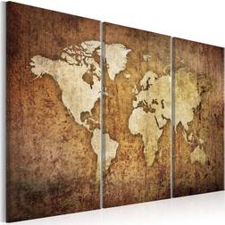 Artgeist World Map: Brown Texture Billede