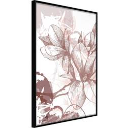 Artgeist Inramad Tavla Drawn Flower 30x45 Poster