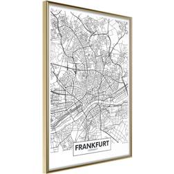 Artgeist Inramad Tavla City map: Frankfurt 30x45 Poster