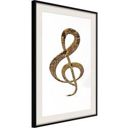 Artgeist Inramad Tavla Golden Treble Clef 30x45 Poster