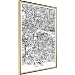 Artgeist Inramad Tavla City Map: London Guldram Poster