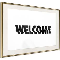 Artgeist Inramad Tavla Welcome Guldram Poster 30x40cm