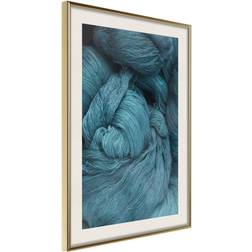 Artgeist Inramad Tavla Blue Skein 30x45 Guldram Poster