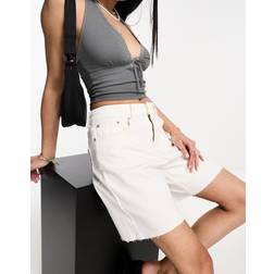 JJXX JXXX High Waisted Long Shorts - Ecru/White