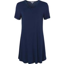 Lady Avenue Bamboo Nightdress SS Navy-2