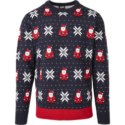 Urban Classics Christmas jumper av Nicolaus And Snowflakes Sweater Herr marin/vit/r