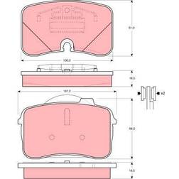 TRW Bremsbelagsatz, Scheibenbremse Vorderachse GDB961