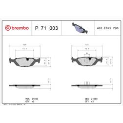 Brembo Bremsbelagsatz, Scheibenbremse Hinterachse P