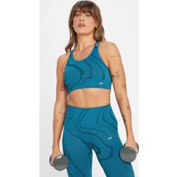 MP Women's Tempo Wave Seamless Sports Bra Teal Blue